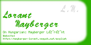 lorant mayberger business card